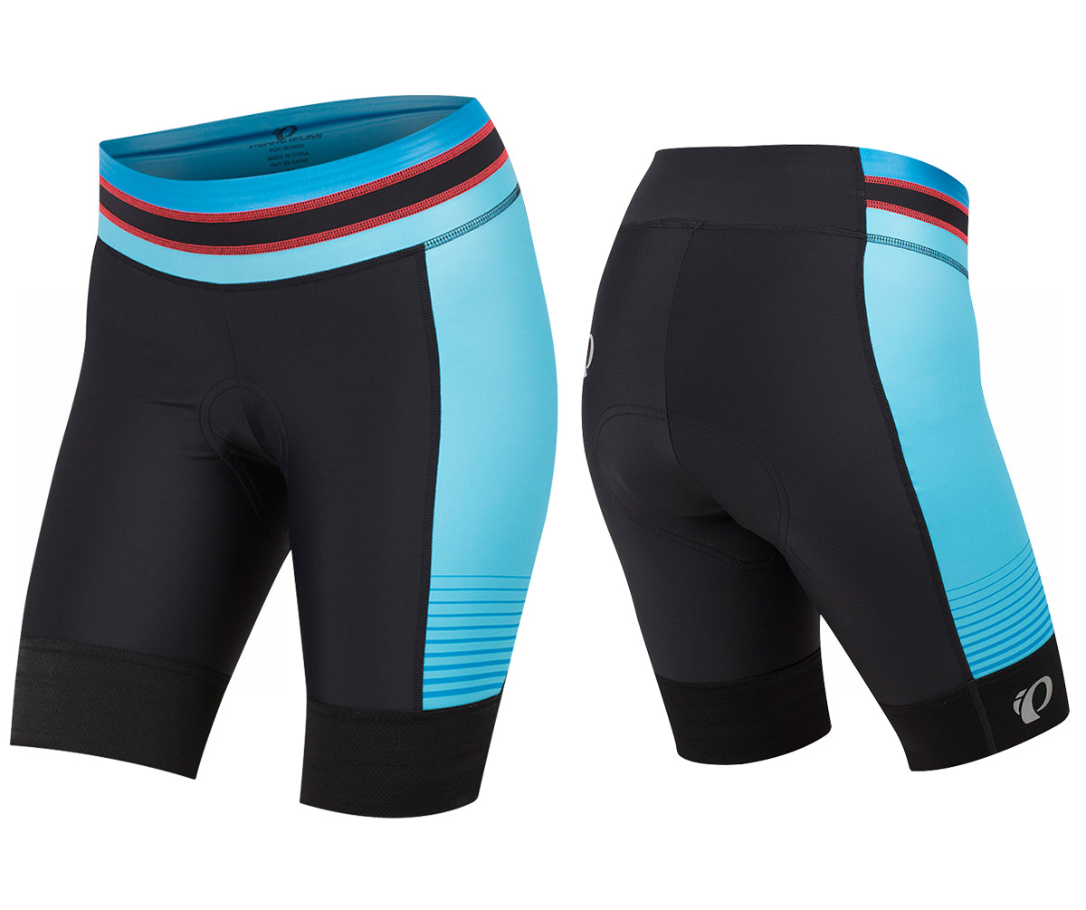 Pearl Izumi Elite Pursuit Short - Womens - Black-Atomic Blue Diffuse