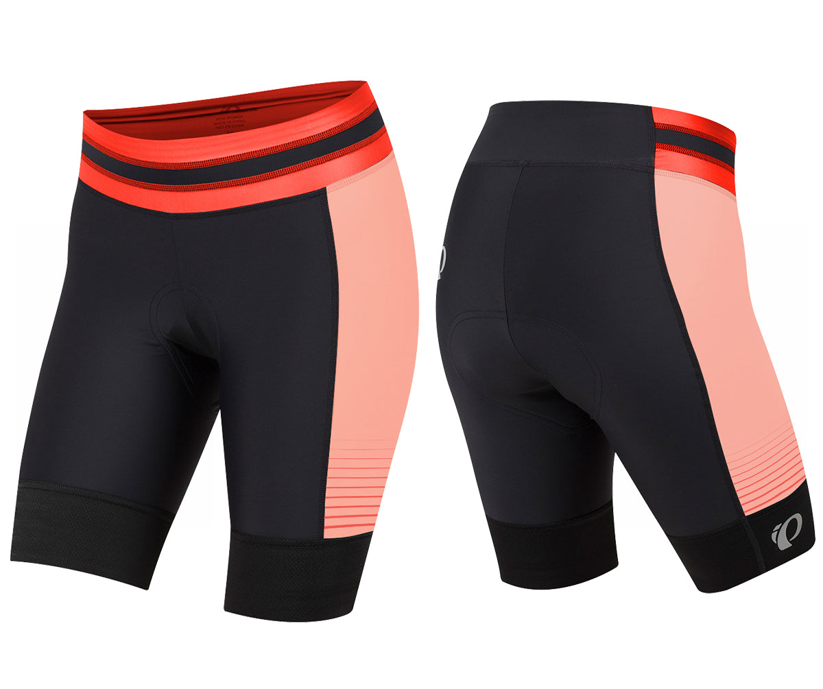 Pearl Izumi Elite Pursuit Short - Womens - Black-Firey Coral Diffuse