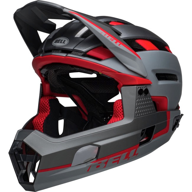 Bell Super Air R Spherical Full Face Helmet - Matt Gray-Red