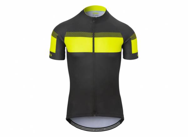 Giro Chrono Sport Short Sleeve Road Jersey - Black-HiViz Yellow Sprint