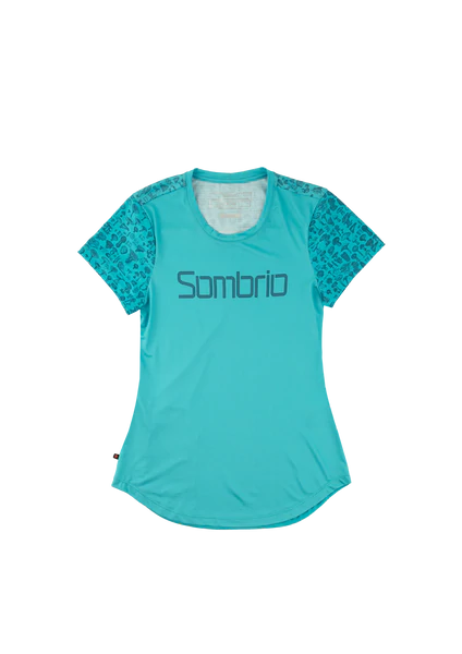 Sombrio Valley 2 Short Sleeve MTB Jersey - Womens - Mushroom Boreal Blue-Skyline Blue