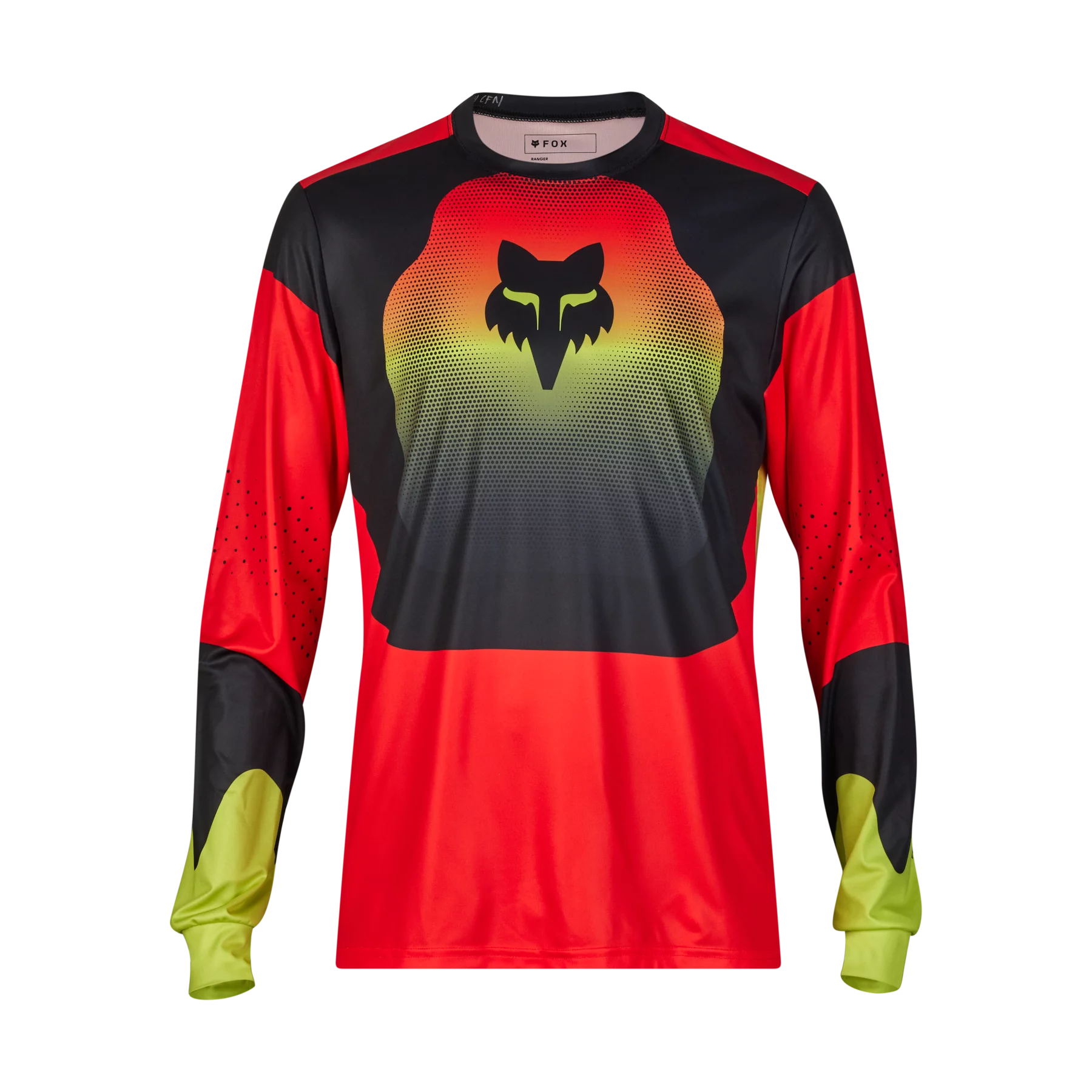 Fox Racing Ranger Long Sleeve MTB Jersey - Revise - Red-Yellow