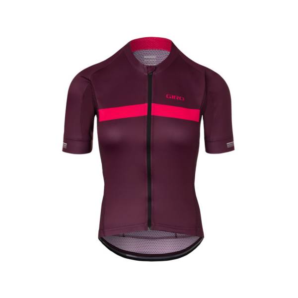 Giro Chrono Short Sleeve Road Jersey - Womens - Dark Cherry-Raspberry Stripe