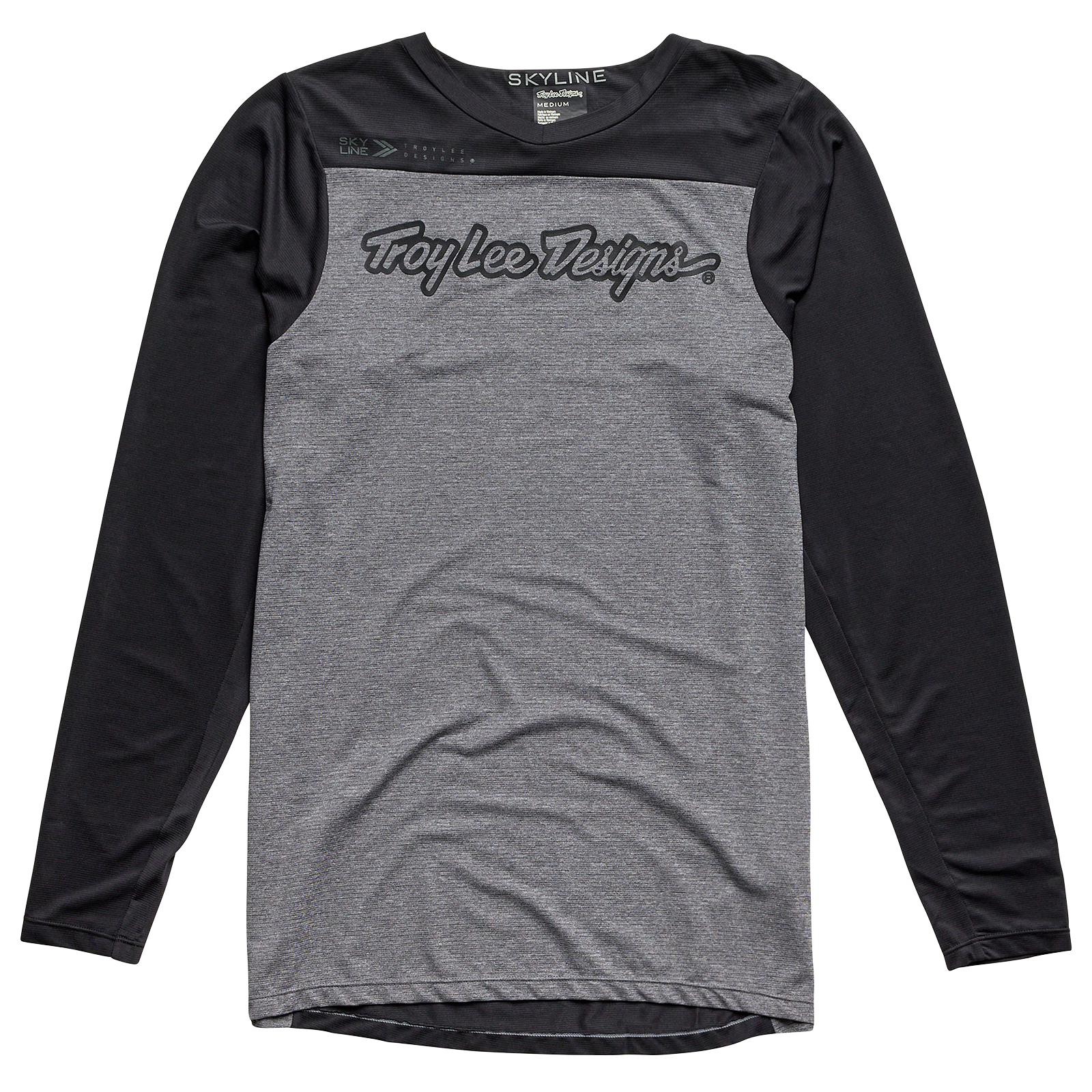 Troy Lee Designs Skyline Long Sleeve MTB Jersey - Signature - Heather Gray-Black