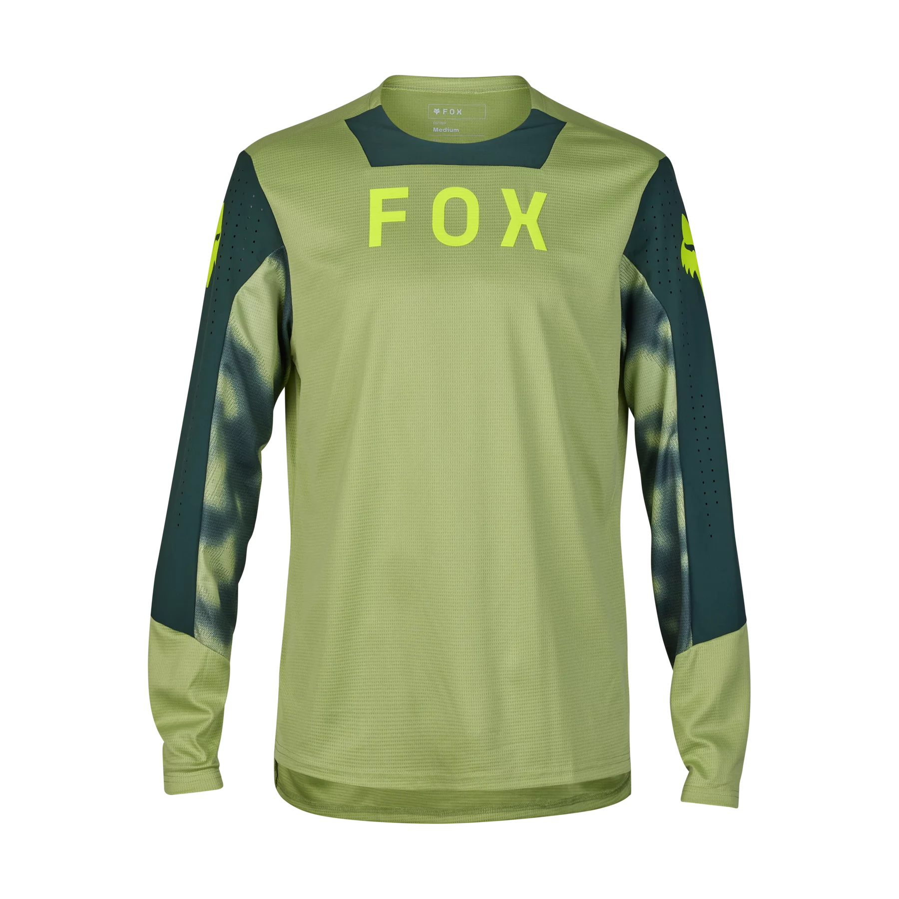 Fox Racing Defend Long Sleeve MTB Jersey - Taunt - Pale Green