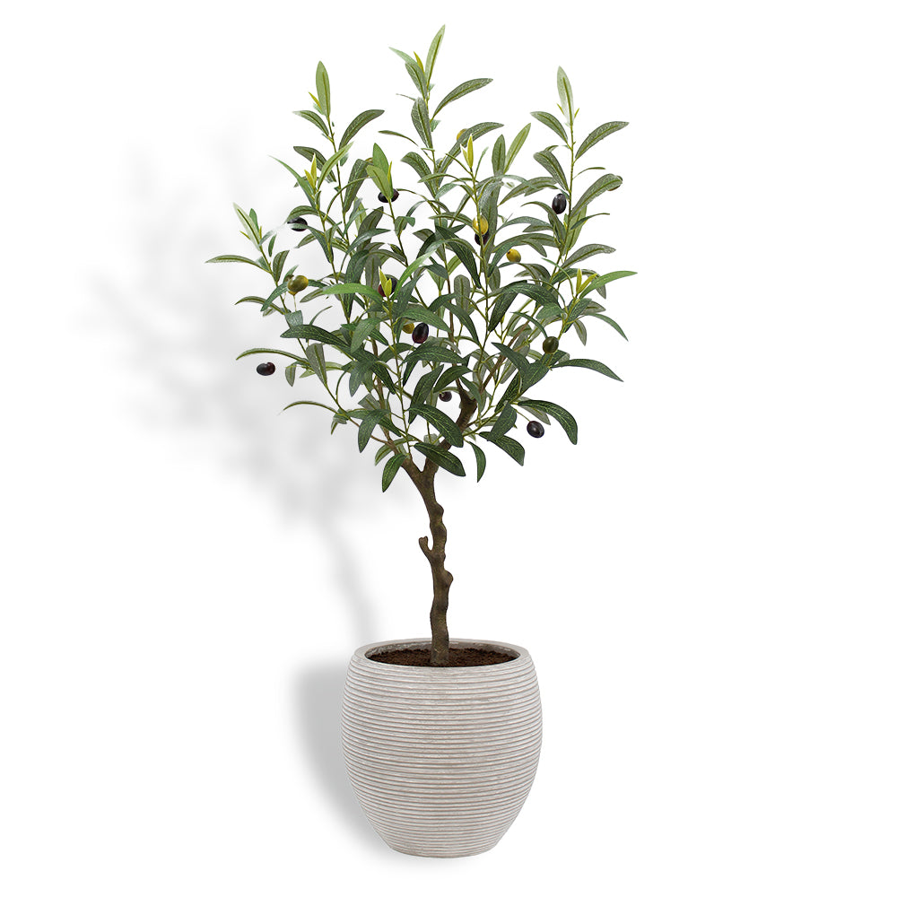 Artificial Olive Topiary Tree with Mediterranean Pot