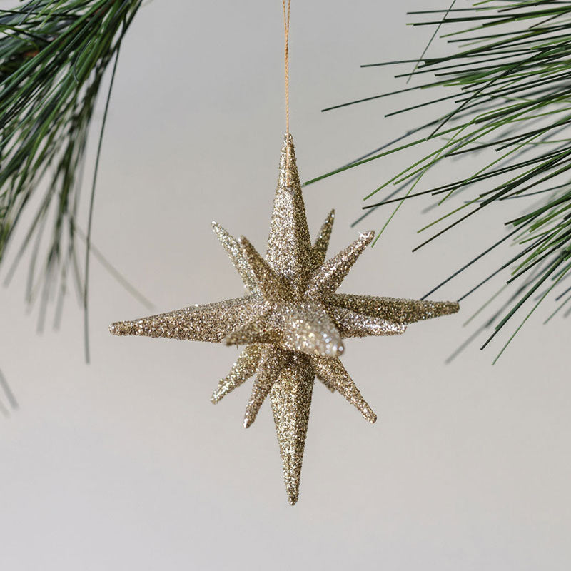 2.75" Gold Glitter Starburst Ornament