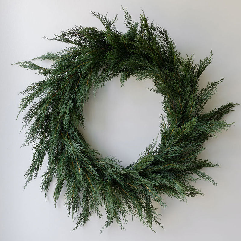 30" Faux Evergreen Cedar Wreath