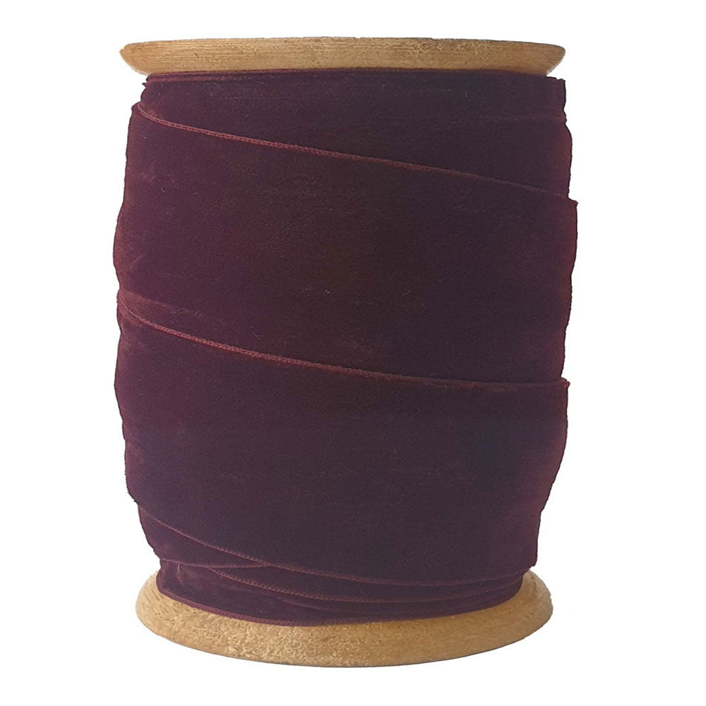 Wide Velvet Ribbon in Burgundy, 10 Yards