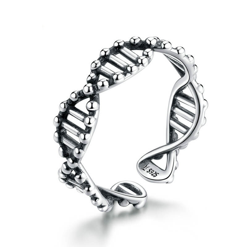 DNA-Shaped Silver Ring