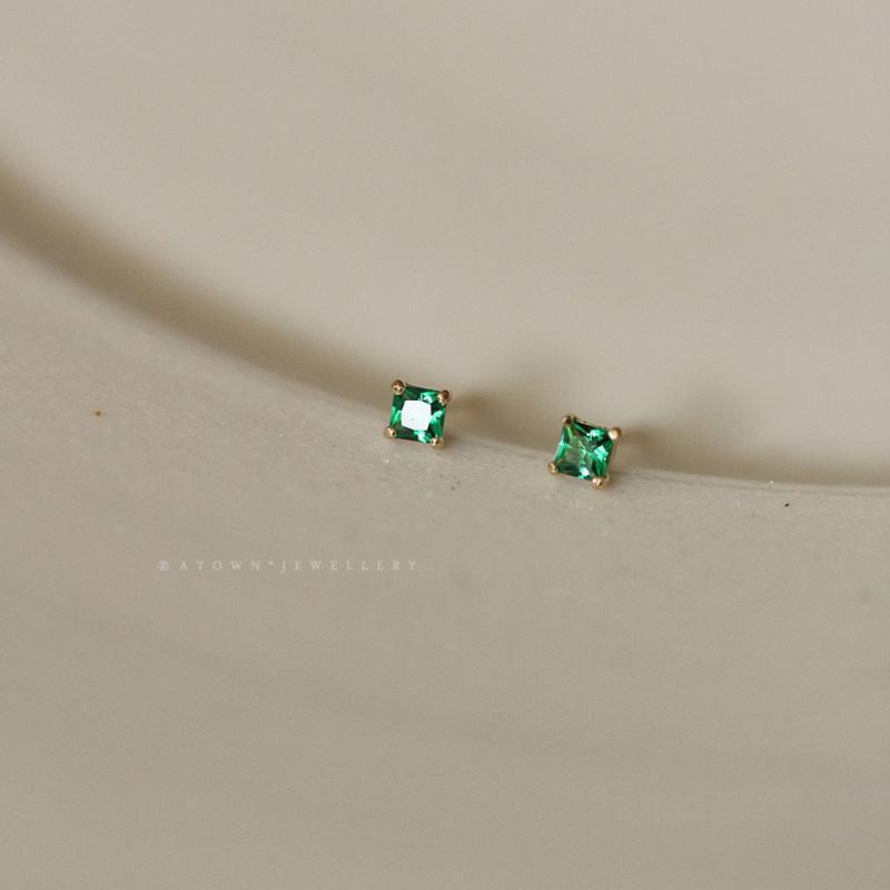 Green Stud Earrings