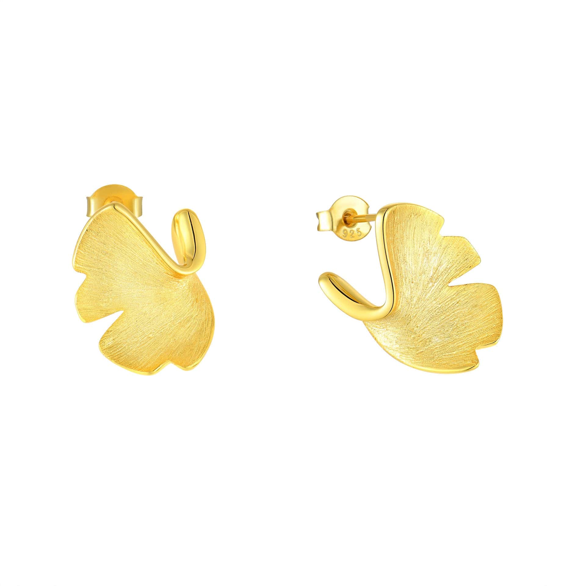 Ginkgo Leaf Stud Earrings