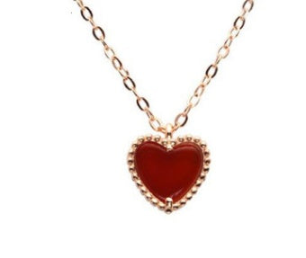 Gold Plated Agate Heart Pendant