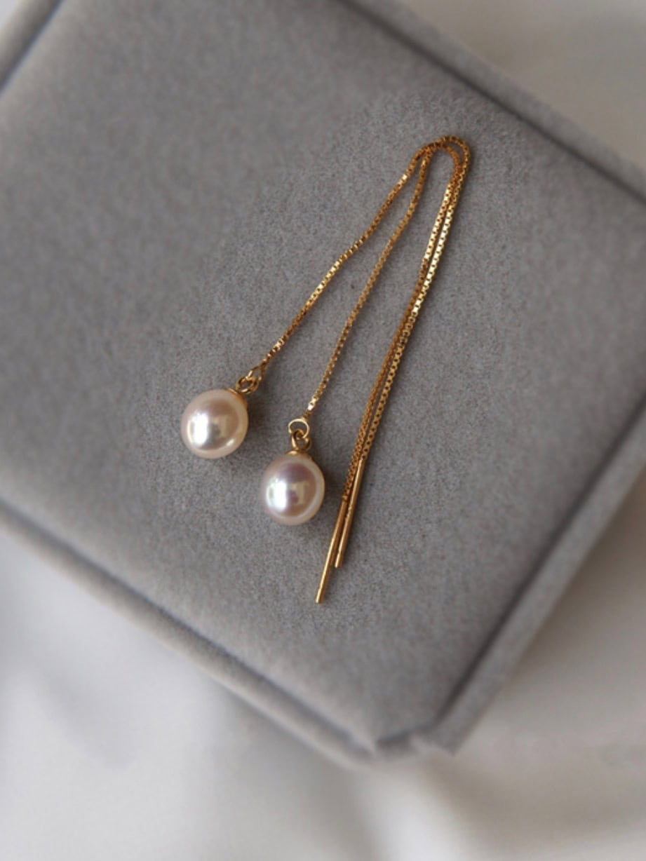 Rice Pearl Gold Earrings