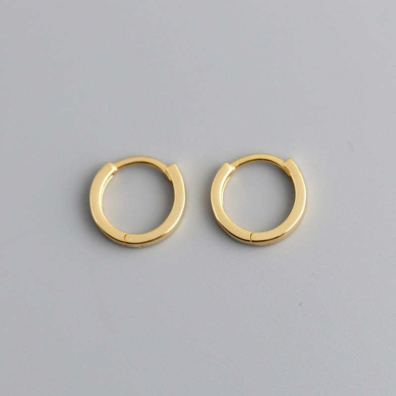 S925 Simple Silver Hoop Earrings