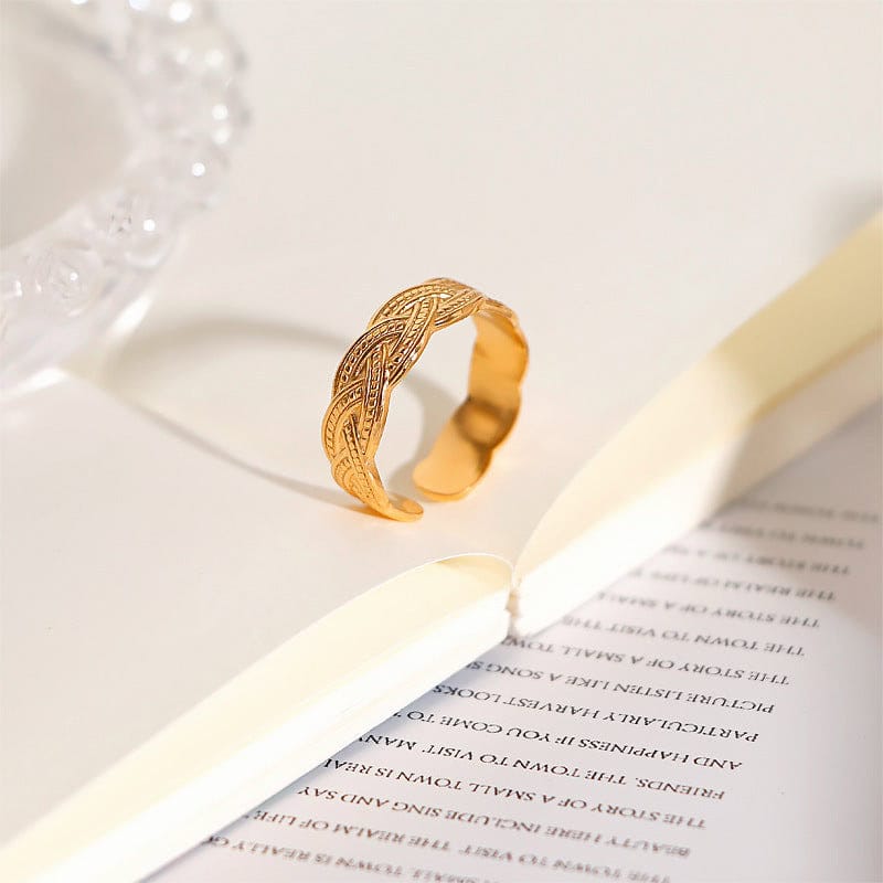 Gold Wave Cuff Ring