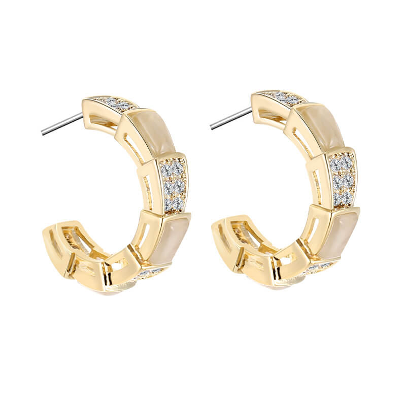 C-Shaped Diamond Hoops