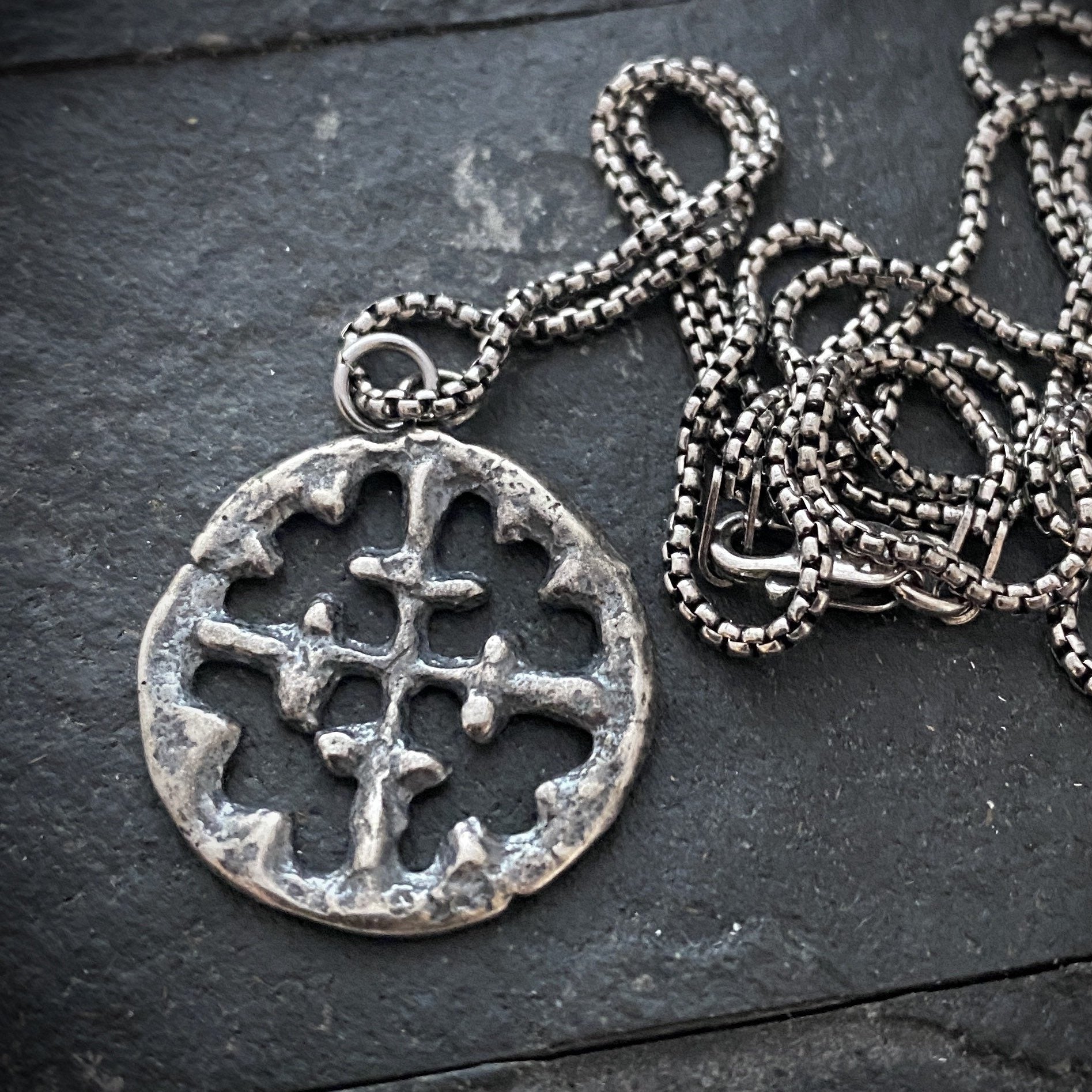 Sterling Silver Mens Necklace, Viking Era Cross produced from Original 10th Century Piece, Mens Fashion, Unisex Jewelry, SS-003