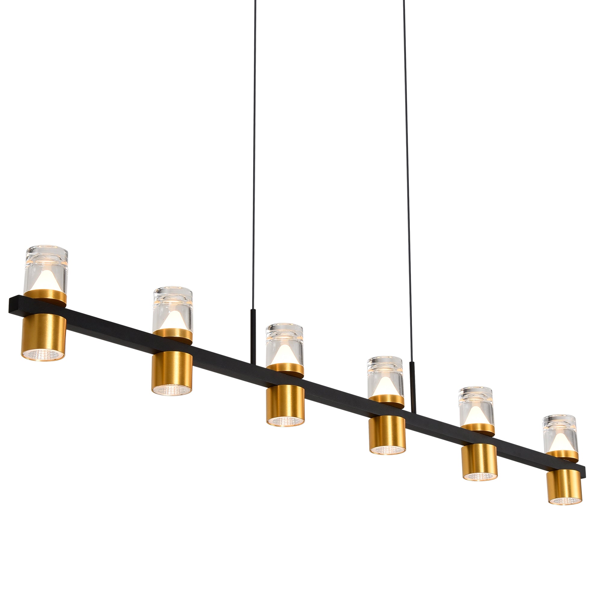 VONN Artisan Ellegi VMC34247BL 47"" Integrated LED ETL Certified Pendant, Height Adjustable Chandelier, Black