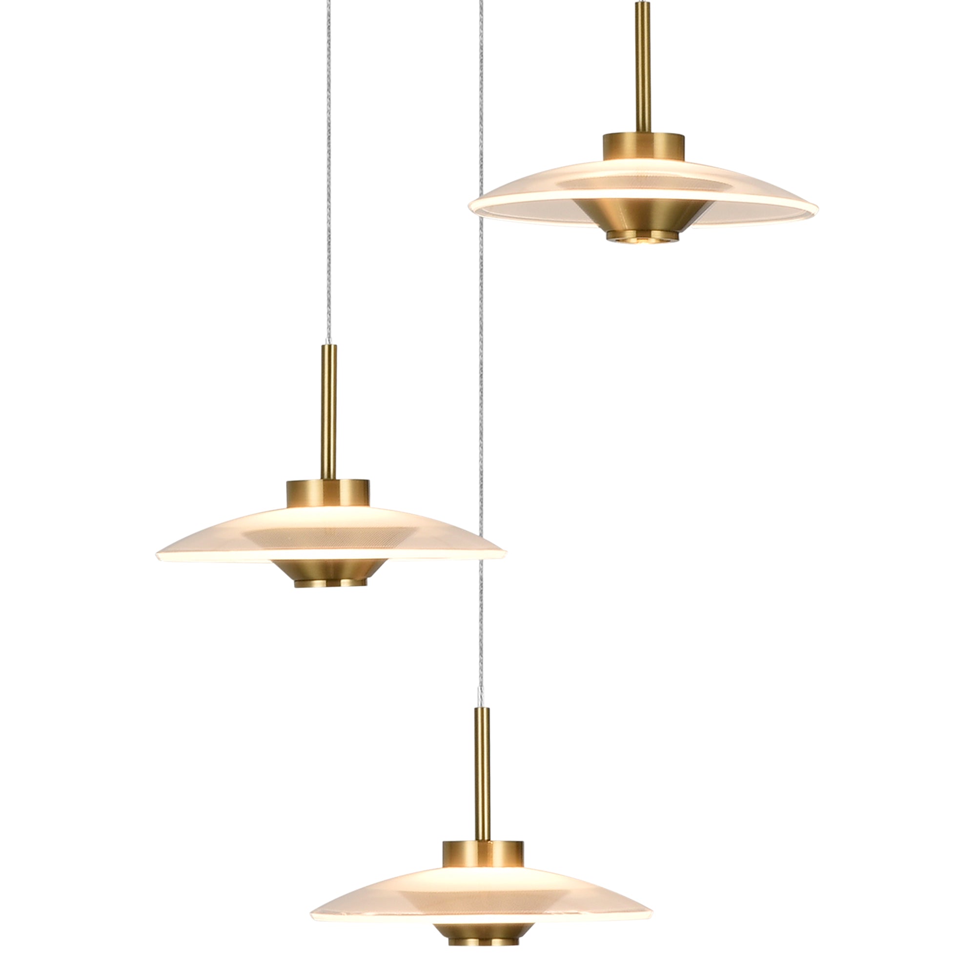 VONN Artisan Ferrara VAP2323AB 16"" Integrated LED ETL Certified Pendant, Height Adjustable Chandelier, Antique Brass