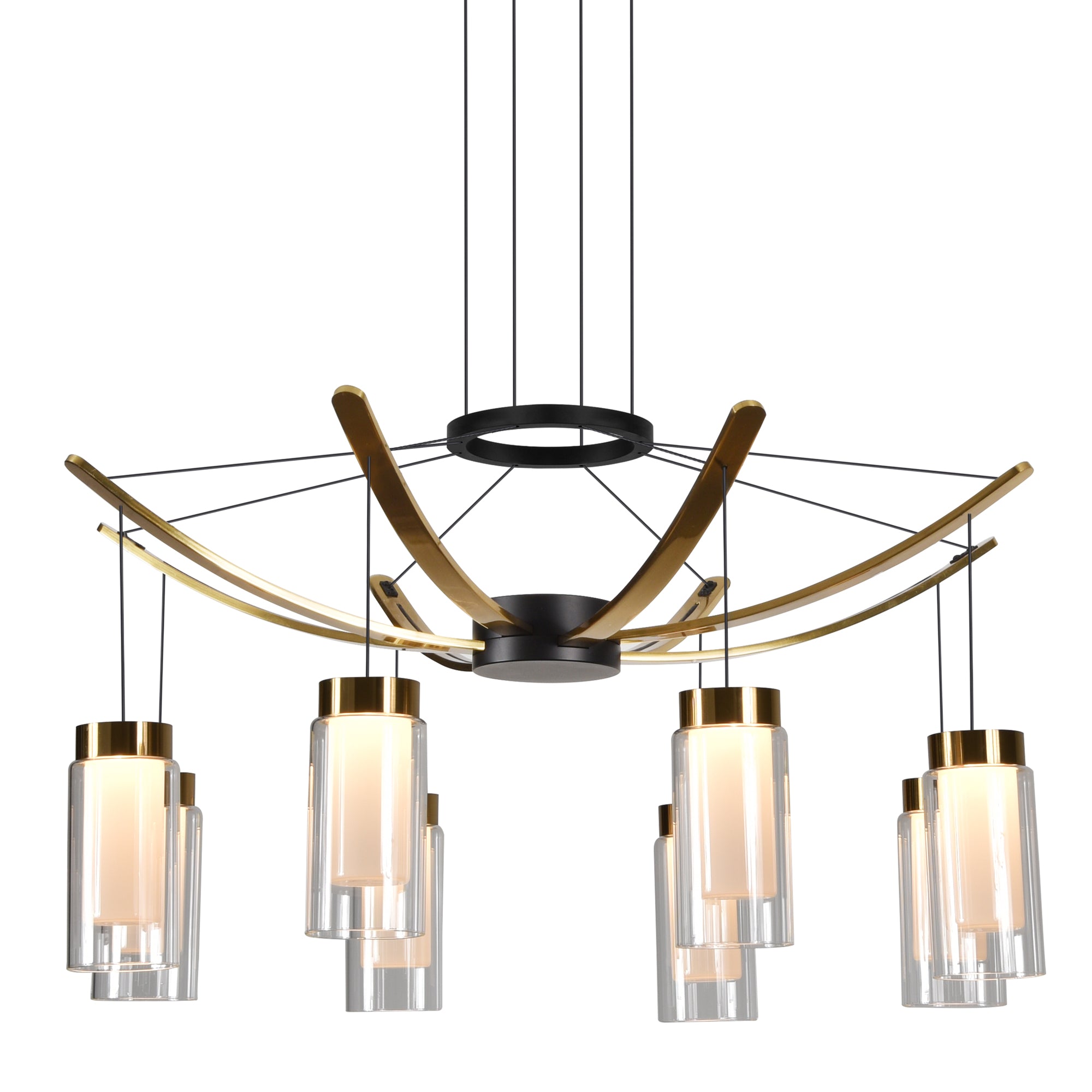 VONN Artisan GENOA VAC3118BL 24"" Integrated LED ETL Certified Pendant, Height Adjustable Chandelier, Black