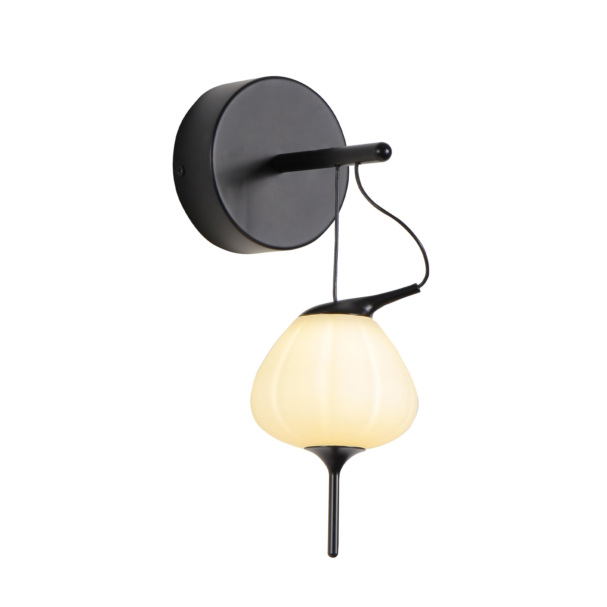 VONN Artisan Lecce VAW1221BL 5"" Integrated LED ETL Certified Wall Sconce Light with Glass Shade in Black