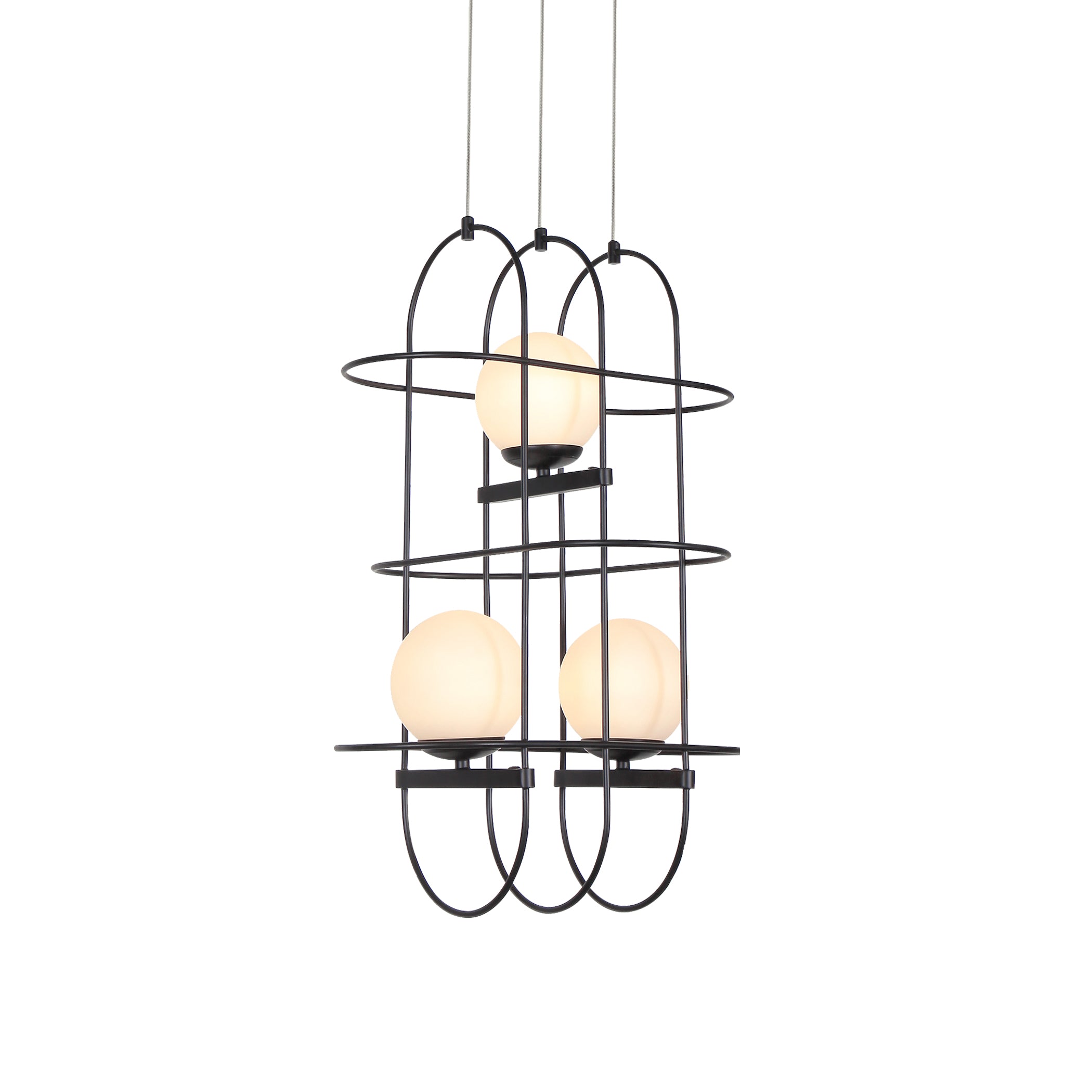 VONN Artisan Lyra VAC3273BL 16"" Integrated LED ETL Certified Height Adjustable Chandelier, Black Pendant