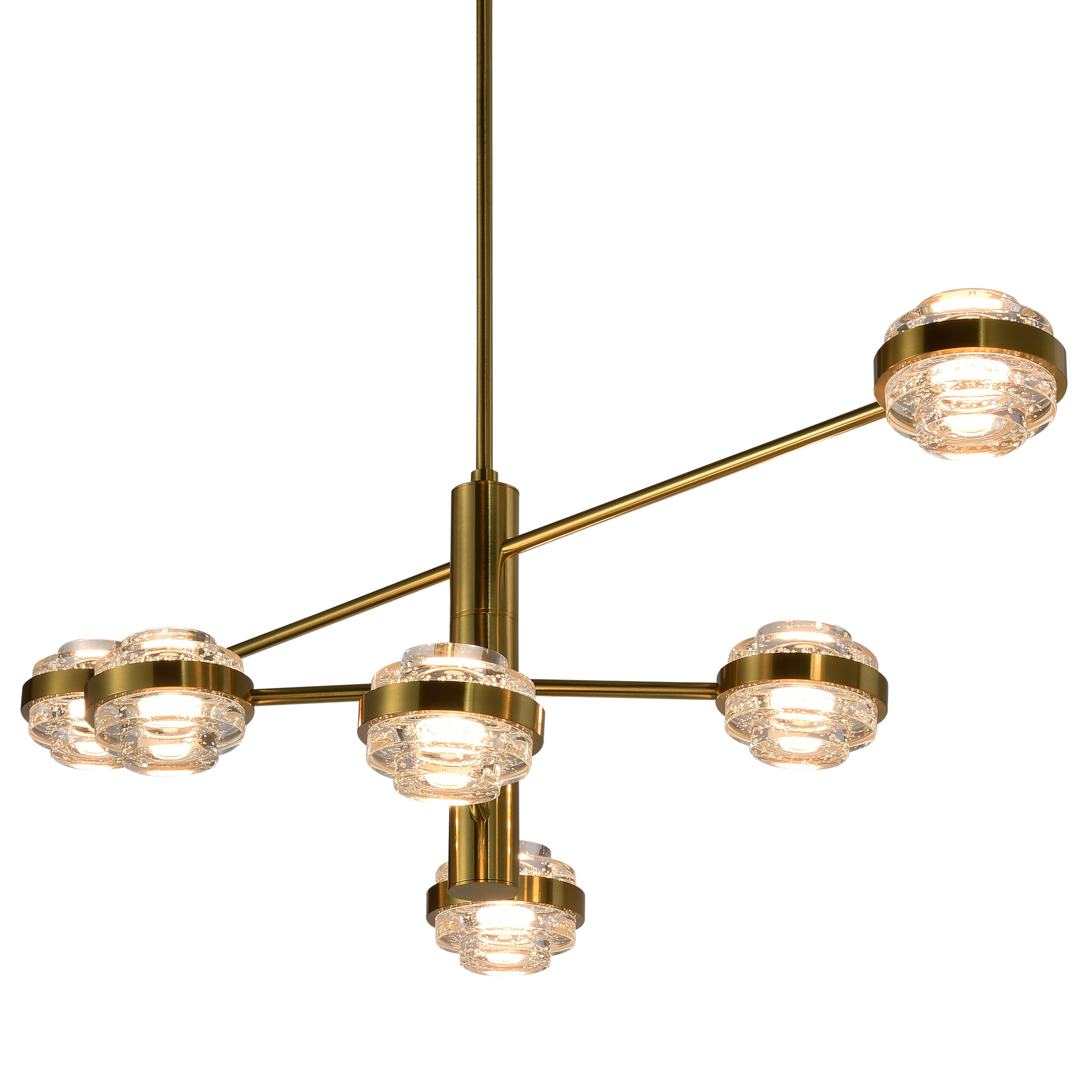 VONN Artisan Milano VAC333RD6AB 40"" Integrated LED ETL Certified Chandelier with Height Adjustable Rods, Antique Brass