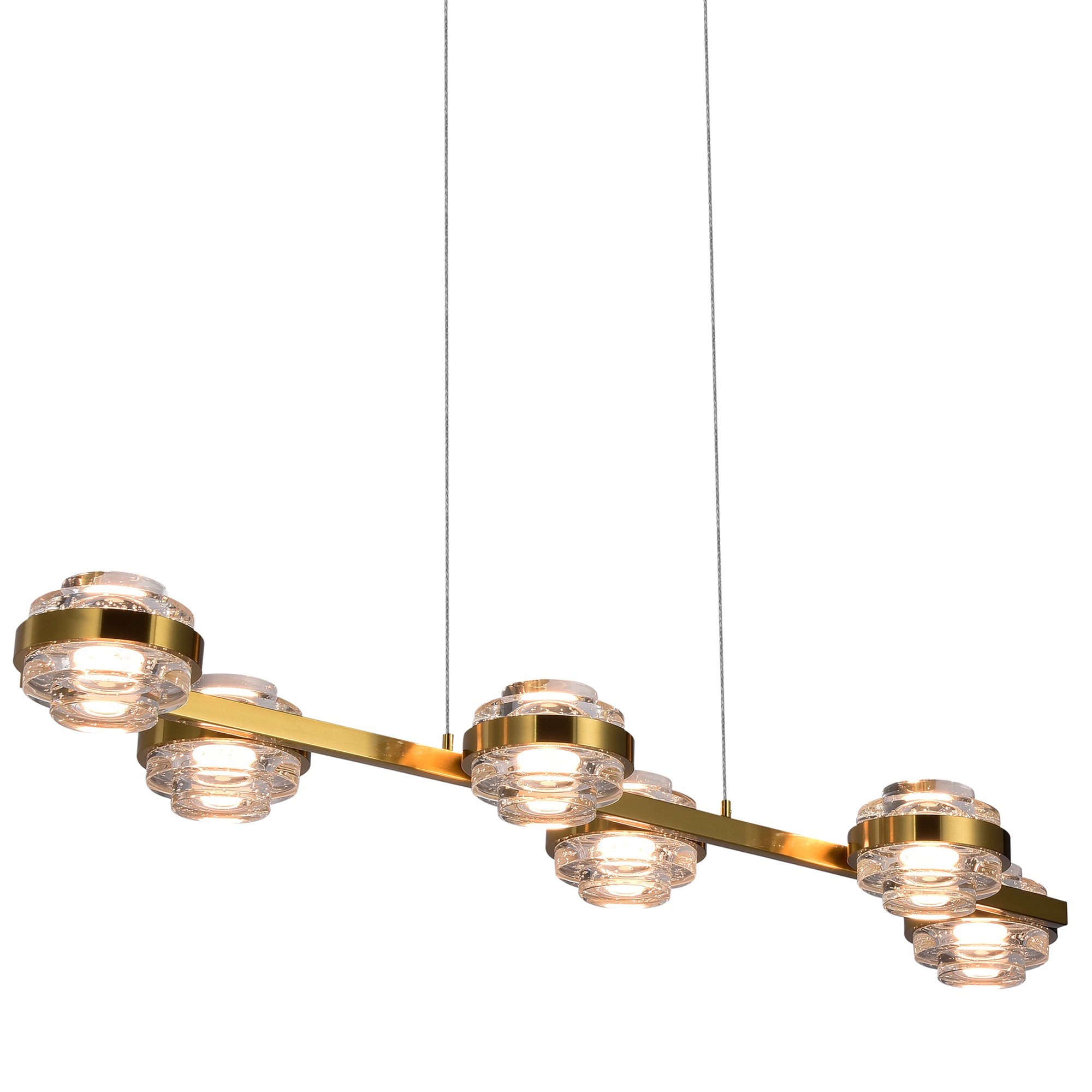 VONN Artisan Milano VAC3LN336AB 39"" Integrated LED ETL Certified Pendant, Height Adjustable Chandelier, Antique Brass