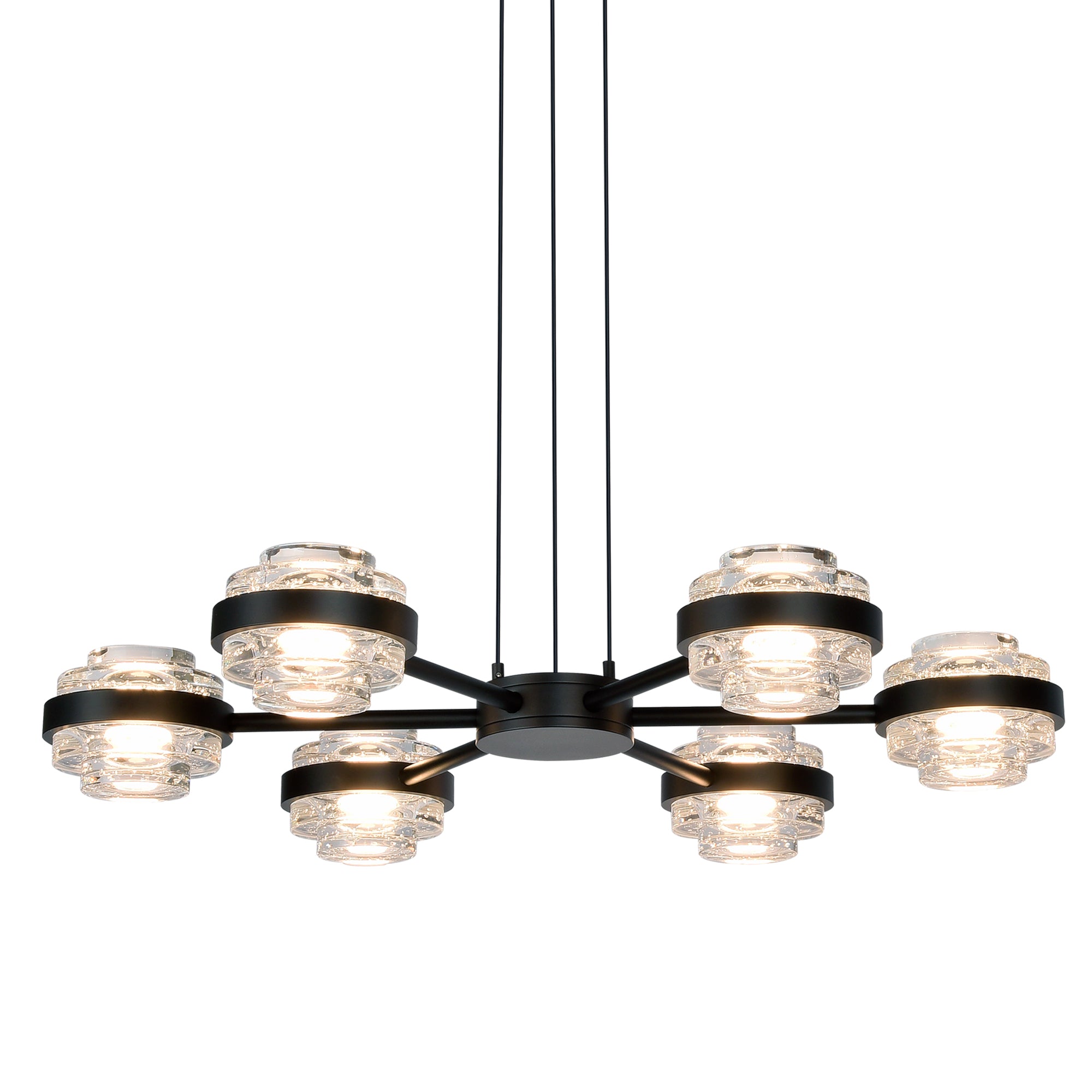 VONN Artisan Milano VAP2336BL 25"" Integrated LED ETL Certified Pendant, Height Adjustable Chandelier, Black