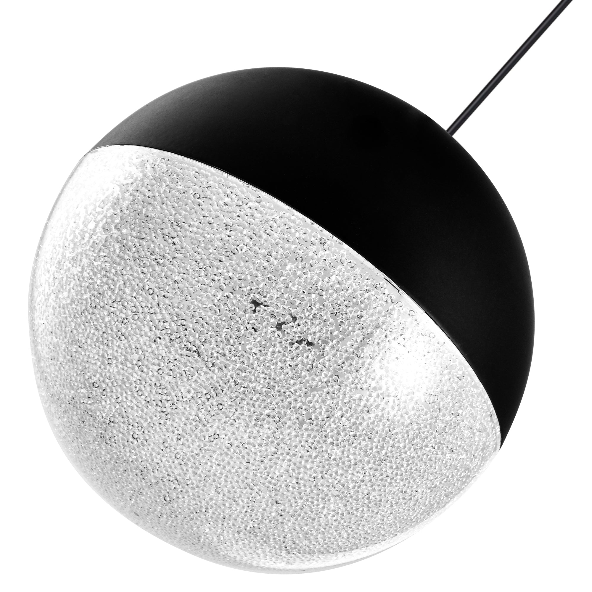 VONN Artisan Ravello VAP2281BL 5"" Integrated LED ETL Certified Height Adjustable Pendant w/ Globe Shade, Black