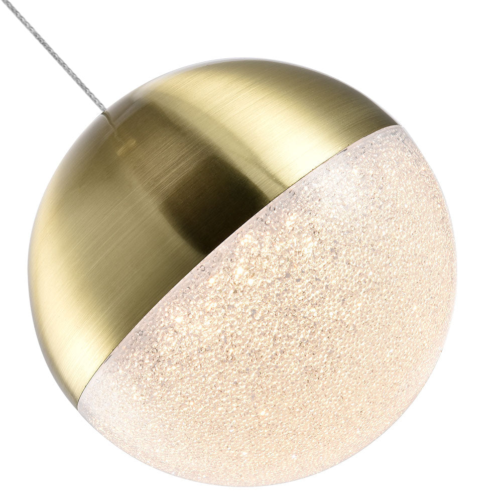 VONN Artisan Ravello VAP2281BRS 5"" Integrated LED ETL Certified Height Adjustable Pendant w/ Globe Shade, Brass