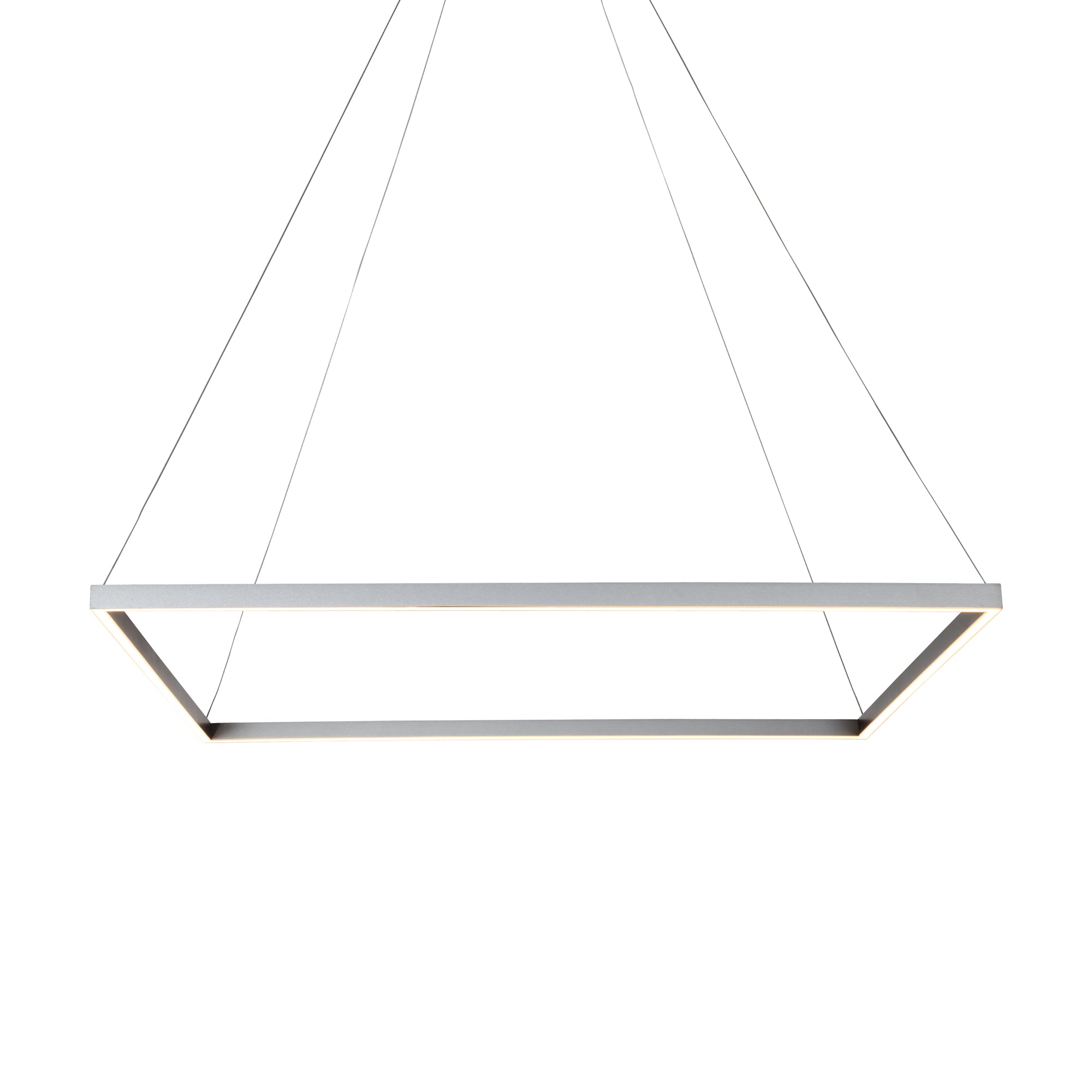 VONN Atria VMC35511AL 39"" ETL Certified Integrated LED Square Chandelier, Height Adjustable Pendant in Silver