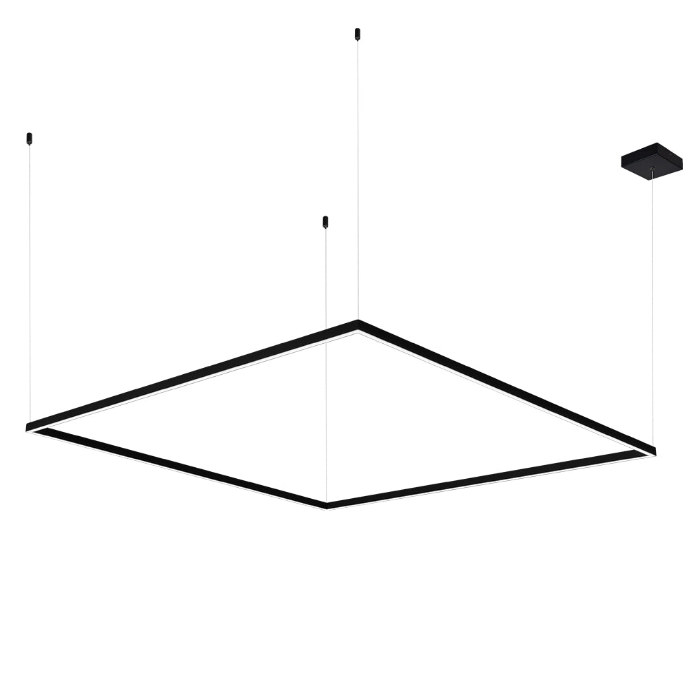 VONN Atria VMCP35551BL 51"" Integrated LED ETL Certified Square Chandelier, Height Adjustable Square Pendant, Black