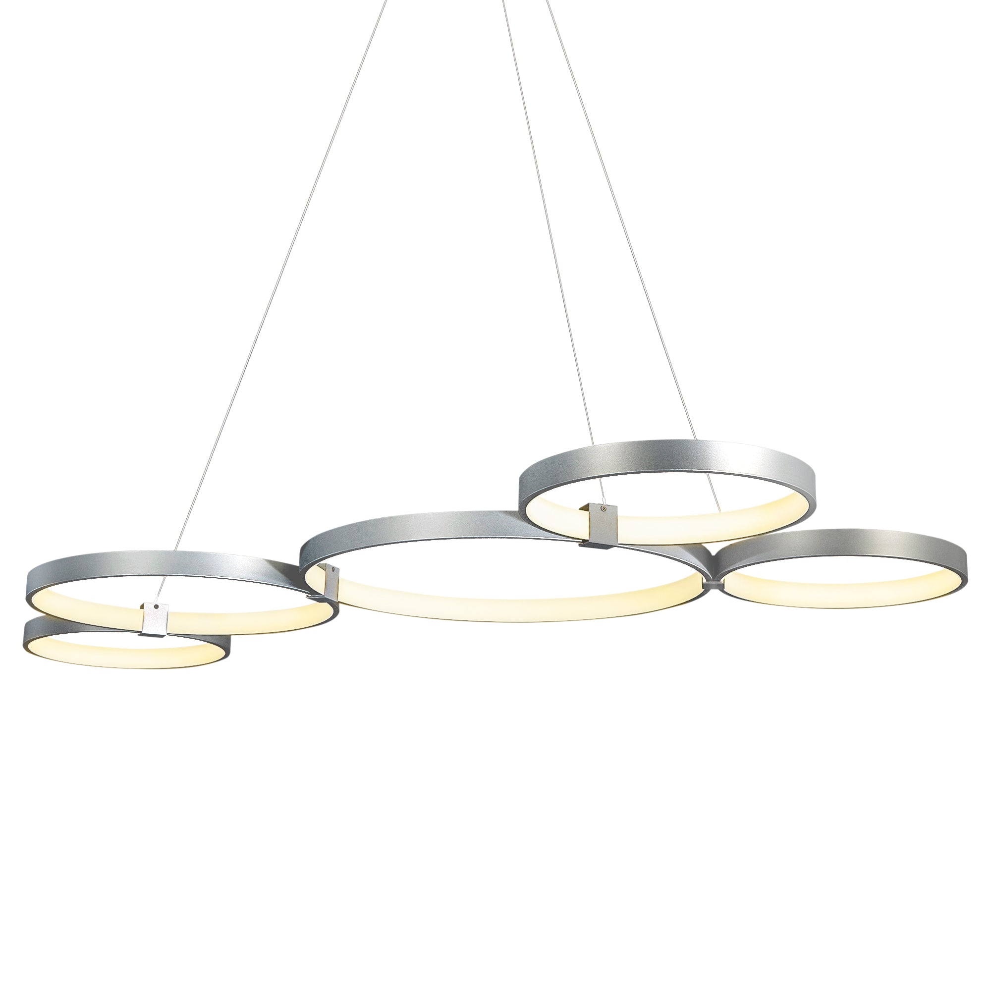 VONN Capella VMC32410AL 50"" Integrated LED ETL Certified Chandelier Height Adjustable Ring Pendant in Silver