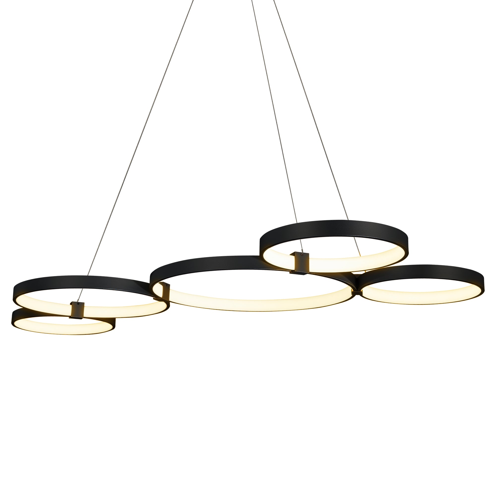 VONN Capella VMC32410BL 50"" Integrated LED ETL Certified Chandelier Height Adjustable Ring Pendant in Black