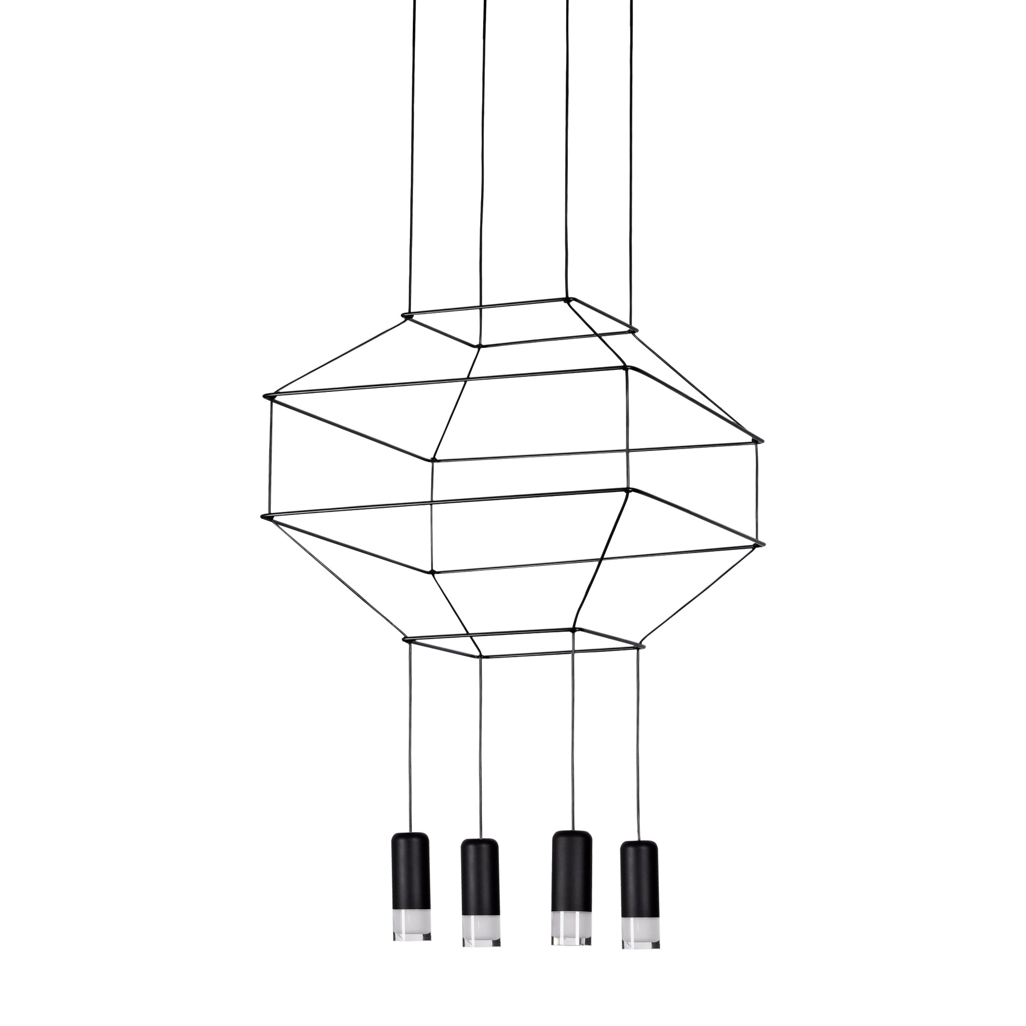 VONN Expression VEP28004BL 18"" 4-Light ETL Certified Integrated LED Height Adjustable Pendant in Black