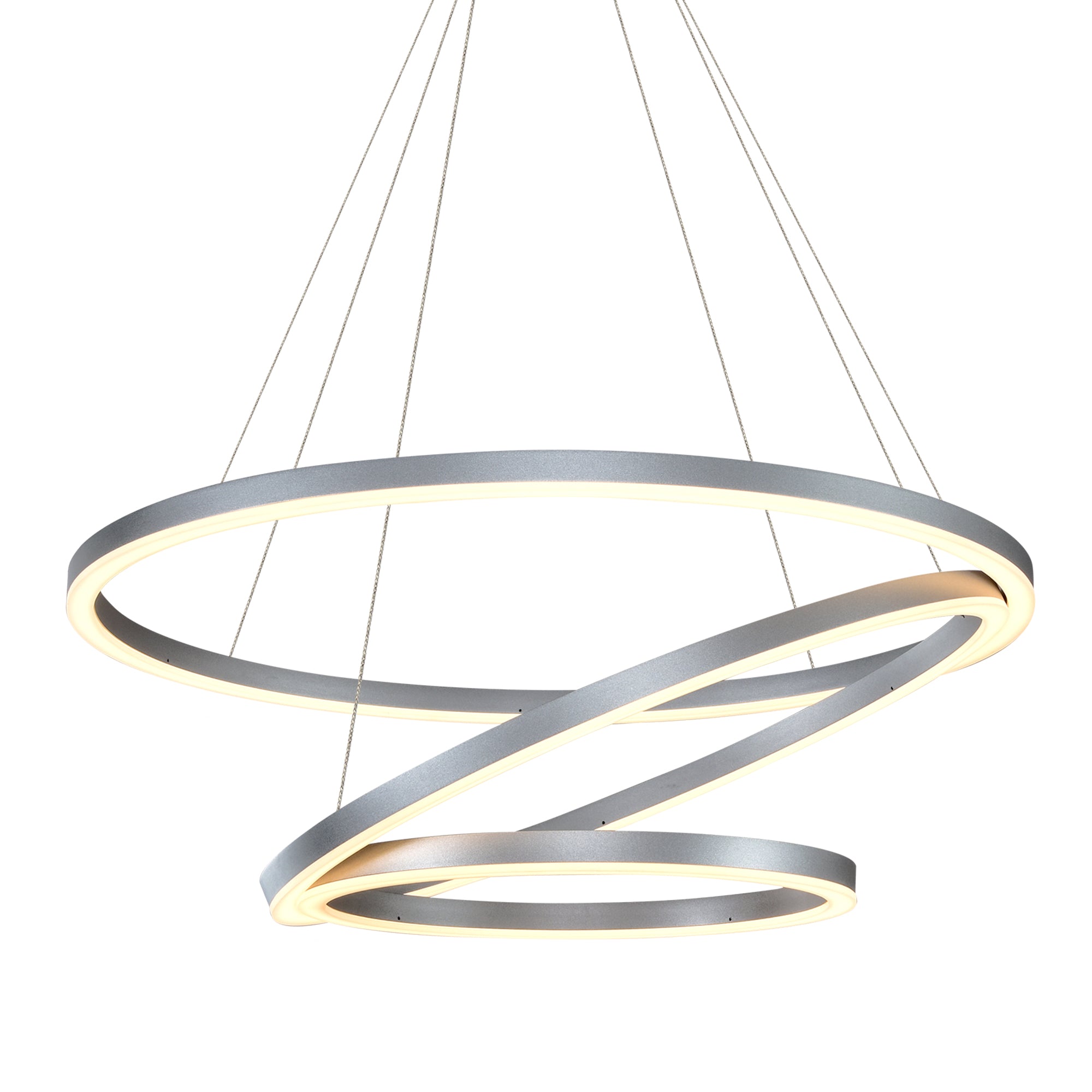 VONN Tania Trio VMC32500AL 32"" Integrated LED ETL Certified Ring Chandelier Height Adjustable Silver Pendant