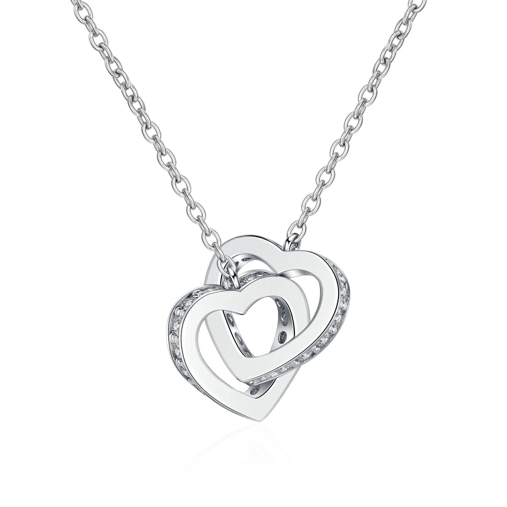 Heart to Heart Moissanite Pendant (0.48 ct.tw.), 925 Silver