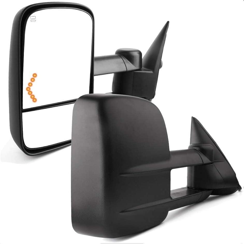 YITAMOTOR 2003-2006 Chevy Silverado GMC Sierra Extendable Tow Mirrors, Power Heated Manual Fold