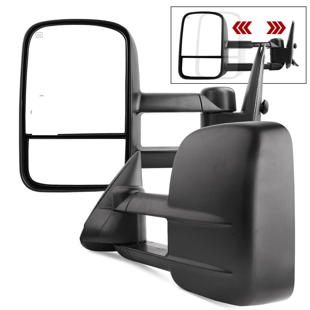 YITAMOTOR 1999-2002 Chevy Silverado GMC Sierra 1500 Extendable Tow Mirrors Powered Heated