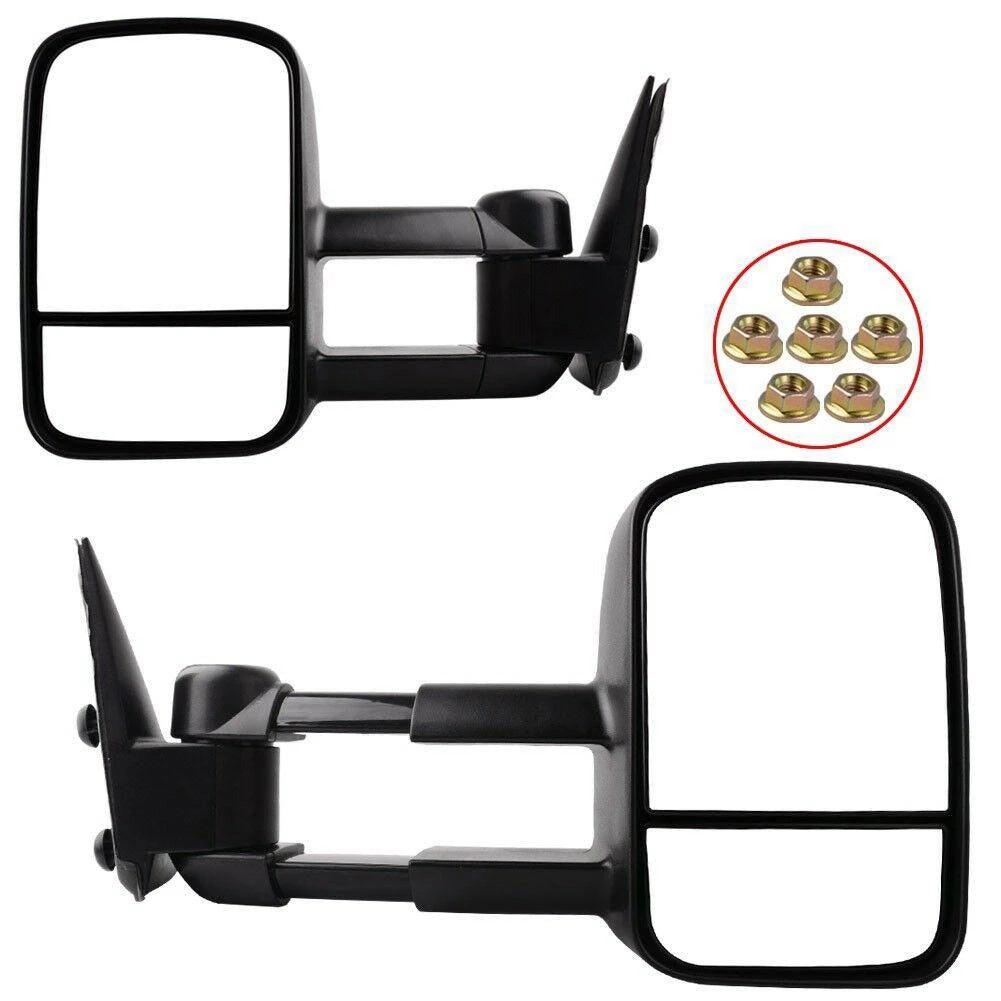 YITAMOTOR  Manual Fold Tow Mirrors For 99-07 GMC Silverado Sierra 3500, 00-06 Chevy Tahoe Suburban 1500 2500 GMC Yukon XL Truck