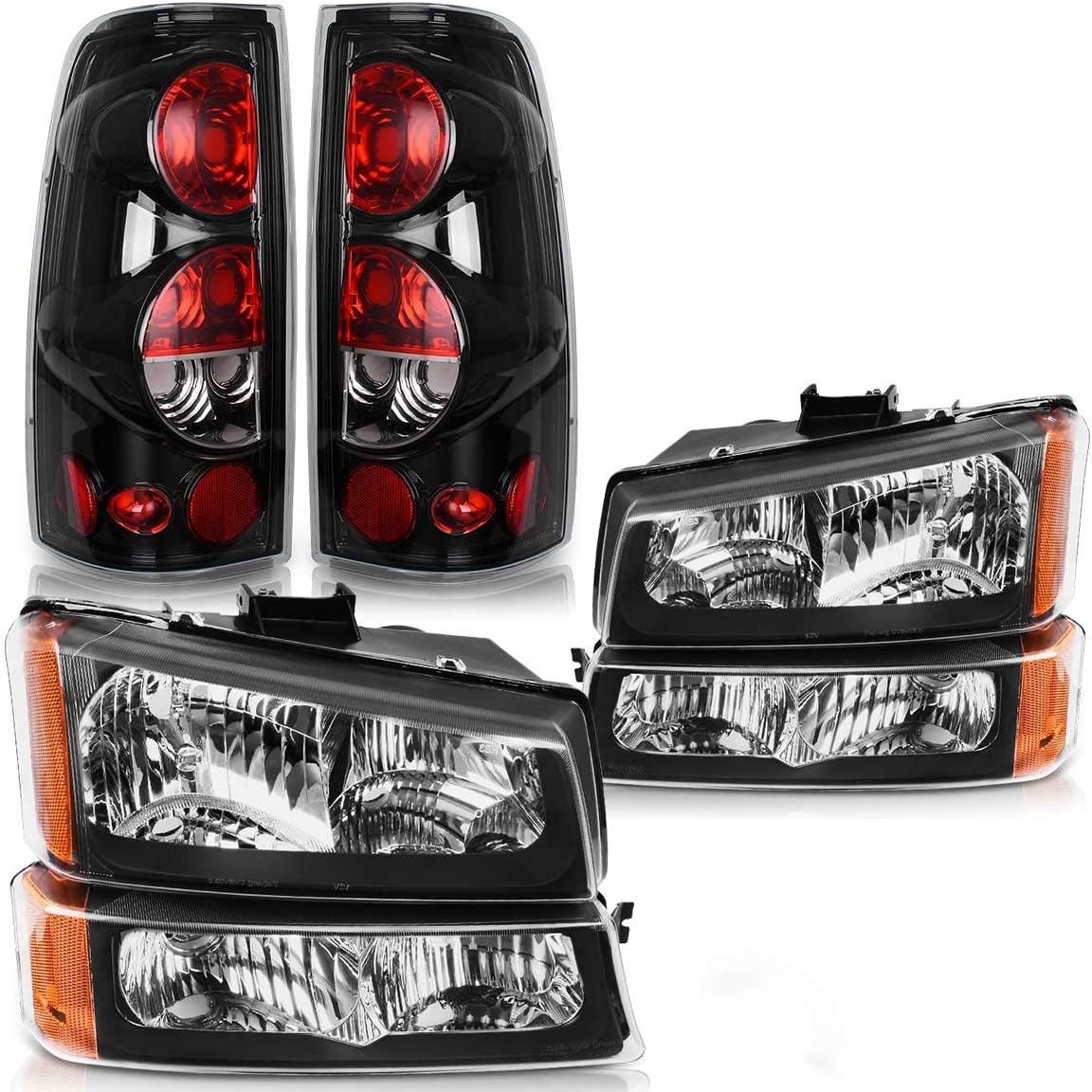 YITAMOTOR 03-06 Chevy Silverado Headlights Tail Light Set Headlamp Assembly