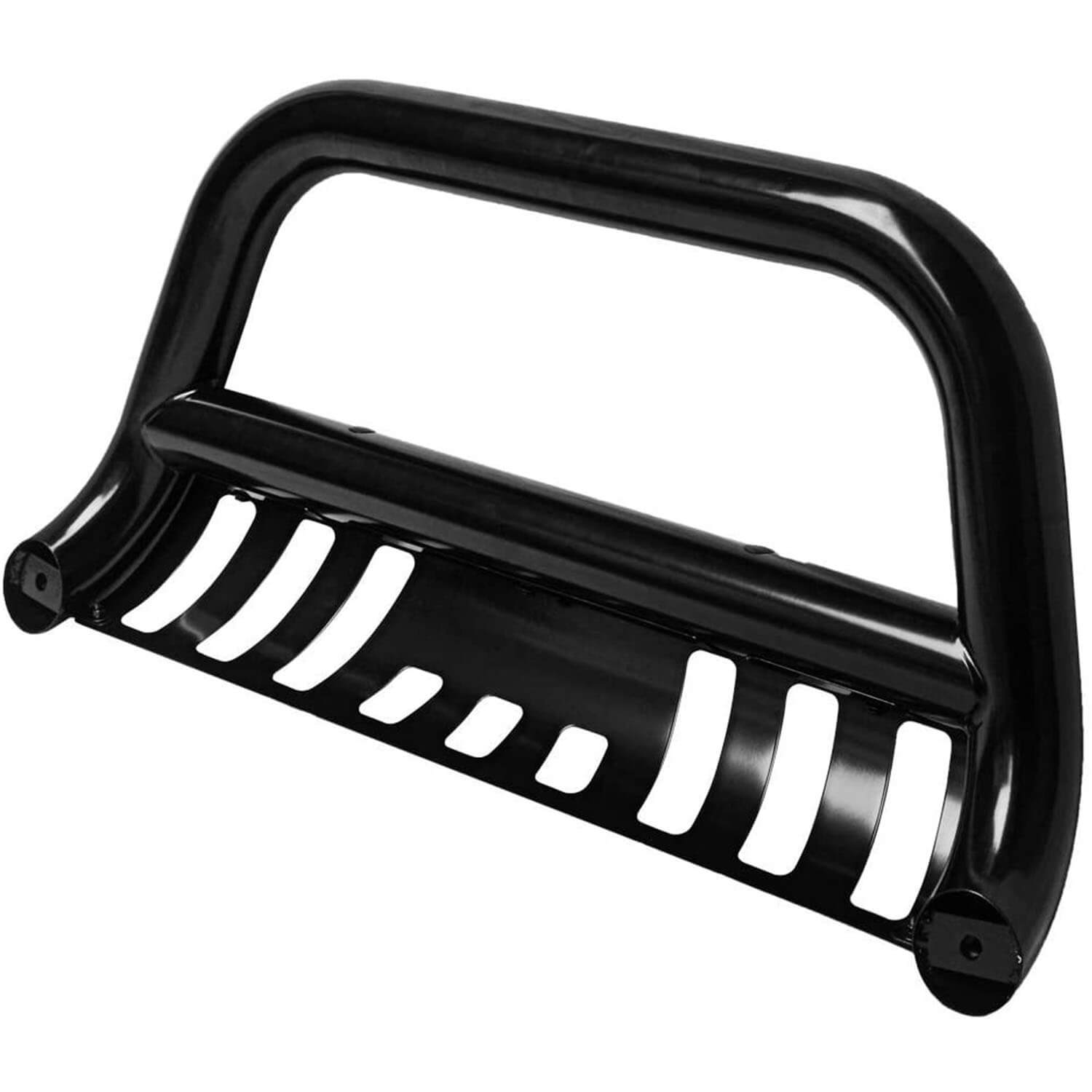 YITAMOTOR 2004-2023 Ford F150 Black Bull Bar Push Brush Front Bumper Grille Guard with Skid Plate