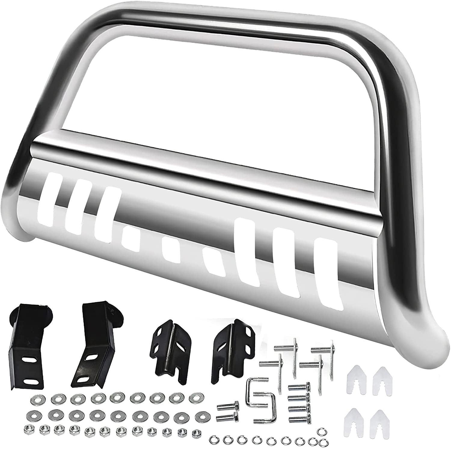 YITAMOTOR Bull Bar Chrome for 04-23 Ford F150, 03-17 Expedition Stainless 3'' Push Front Bumper Grille Guard