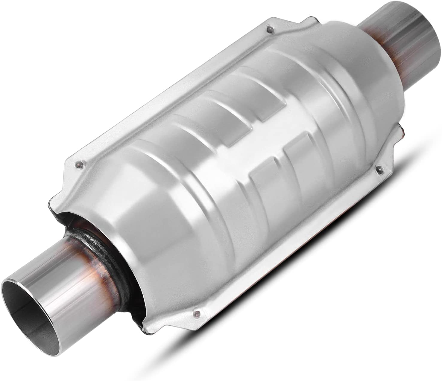 YITAMOTOR ATCC0016 2'' Inlet/Outlet Universal Catalytic Converter with O2 Port and Heat Shield (EPA Compliant)