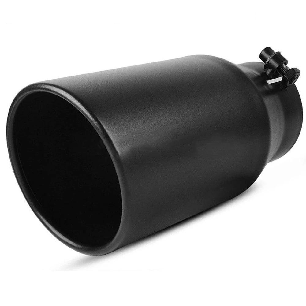 YITAMOTOR 3.5'' Inlet 5'' Outlet 12'' Long Bolt On Diesel Exhaust Tip Black Stainless Steel