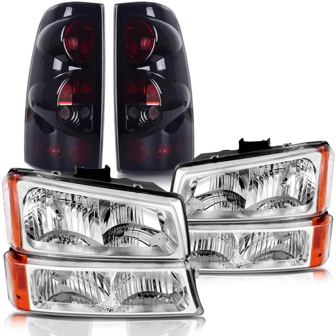 YITAMOTOR 2003-2006 Chevy Silverado/2007 Chevrolet Silverado Classic Headlight Assembly and Tail Lights Combo Set