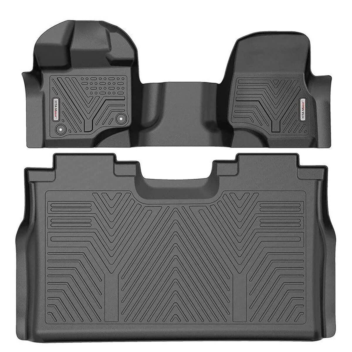 YITAMOTOR 2015-2024 Ford F150 Super Crew Cab 1st & 2nd Row Floor Liners Floor Mats All Weather Protection