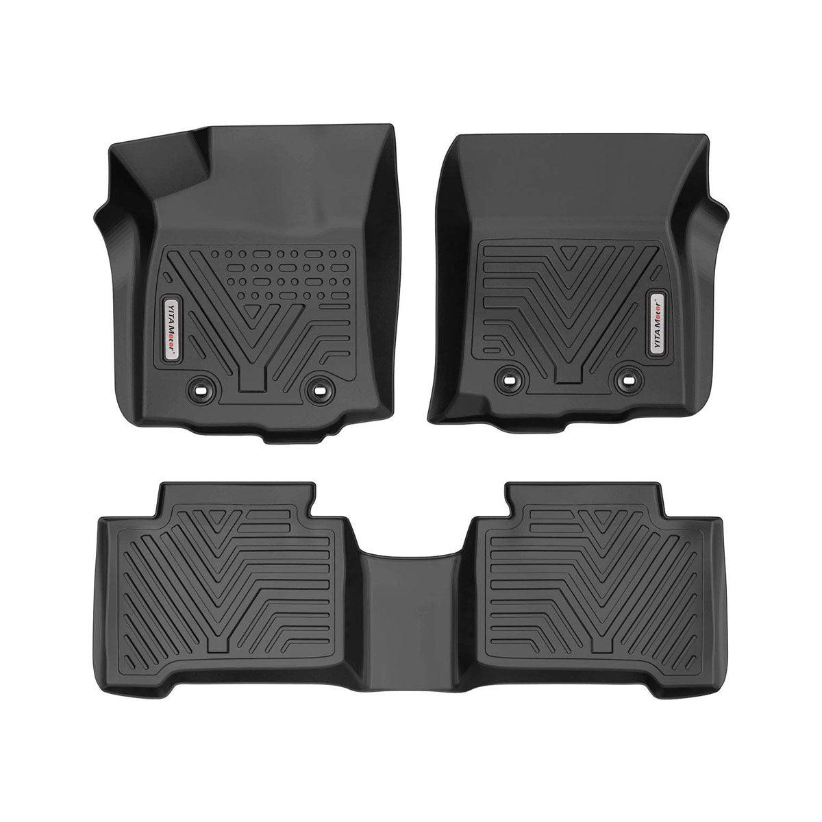 YITAMOTOR Floor Mats For 2018-2023 Toyota Tacoma, 1st & 2nd Row All Weather Protection, Black